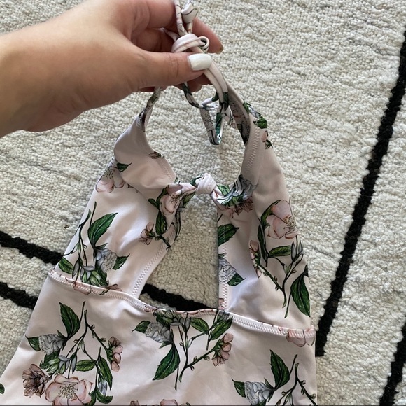 H&M Pink Floral Cutout Halter One Piece Swimsuit - Picture 5 of 8